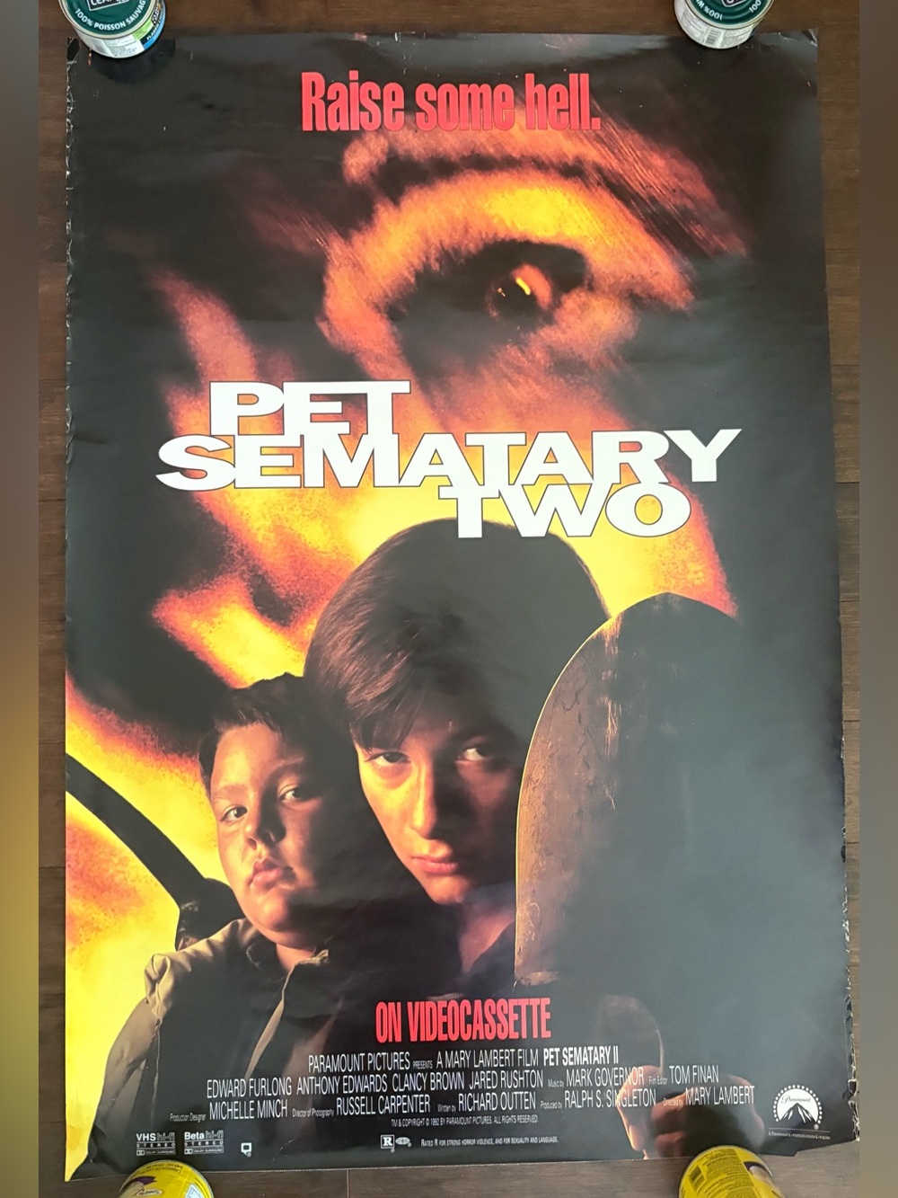 Pet Sematary Two 2 original movie VHS Rental poster  27x40 Rolled Horror 1992